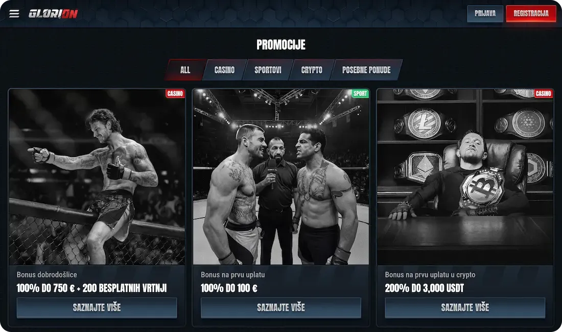 glorion casino bonus svi