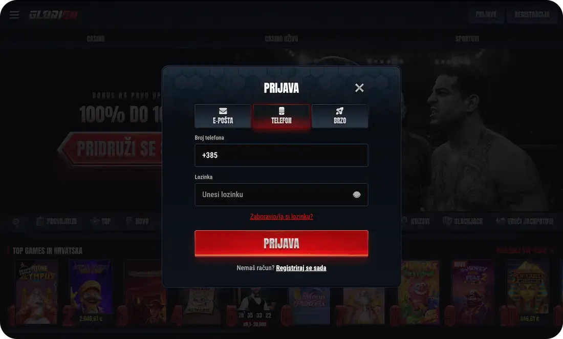 glorion casino prijava telefon