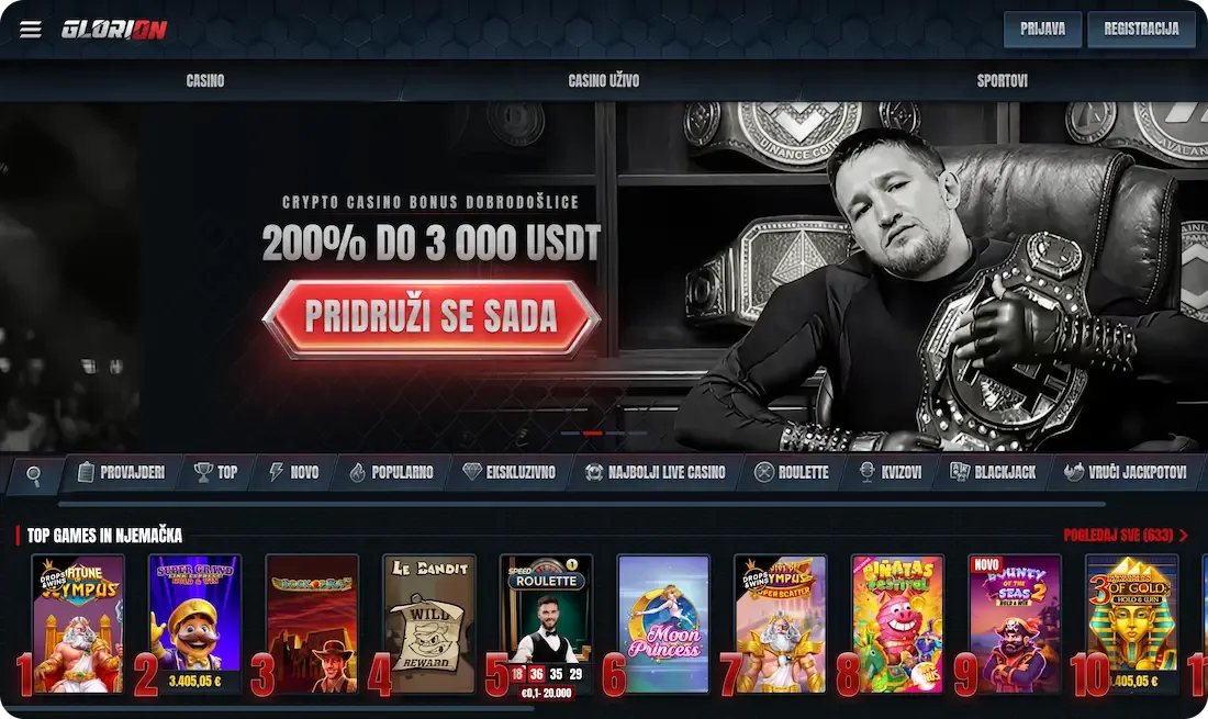 glorion casino stranica